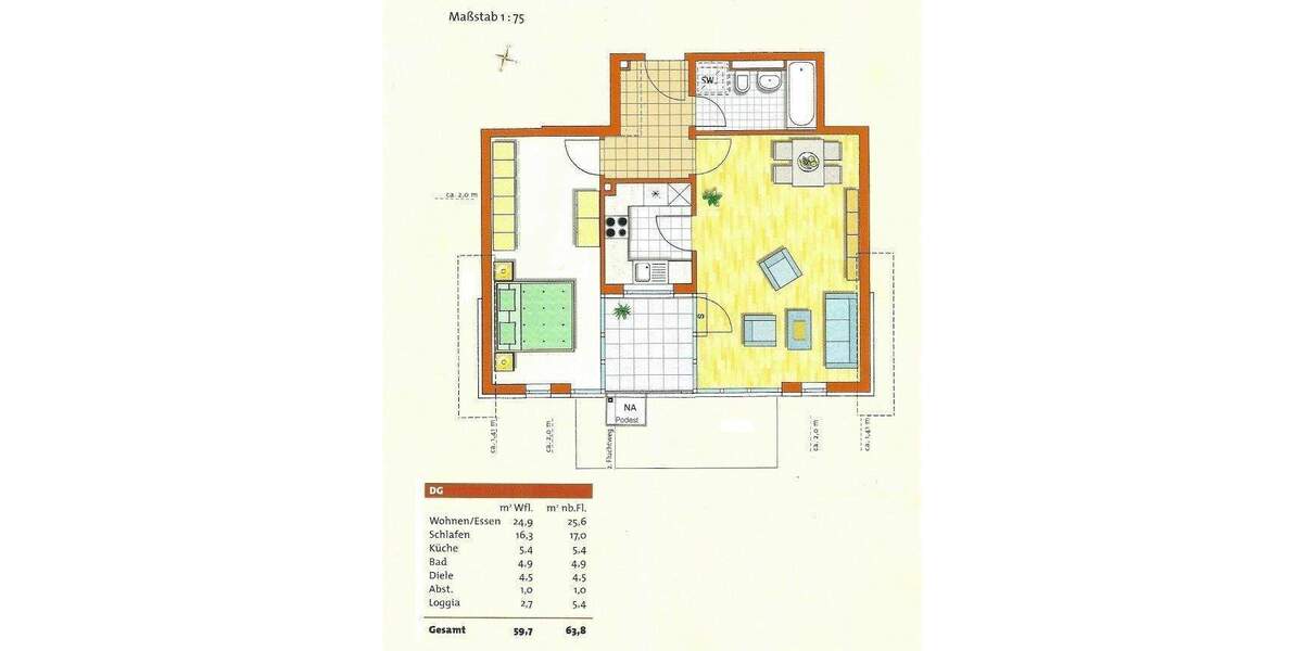 Etagenwohnung Geretsried Gartenberg - 2 Zimmer, 60 m&sup2;, 335.000&euro; | Angebot:25706082
