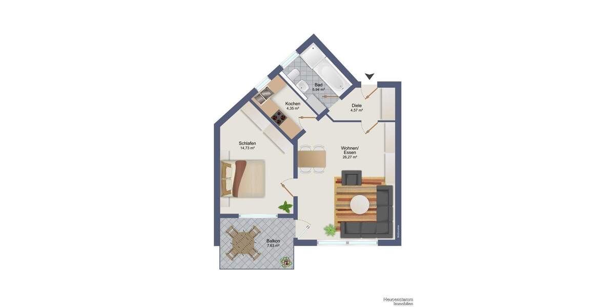 Etagenwohnung Hanau / Steinheim am Main Steinheim - 2 Zimmer, 56 m&sup2;, 245.000&euro; | Angebot:25705213