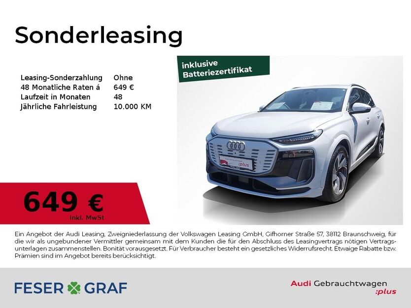 Audi Q6 e-tron 18.150 km 64.480 € Erlangen 91058