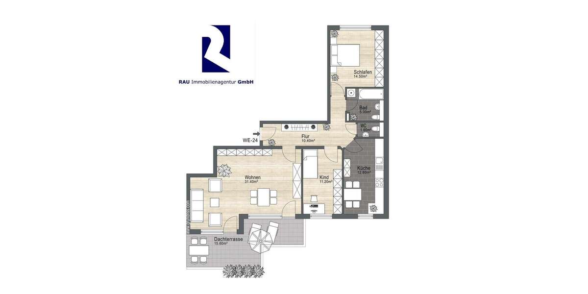 Freie Dachterrassen-Traum-Wohnung in Bogenhausen (Erbpacht) - Dachgeschoßwohnung München Bogenhausen | Angebot:27122731