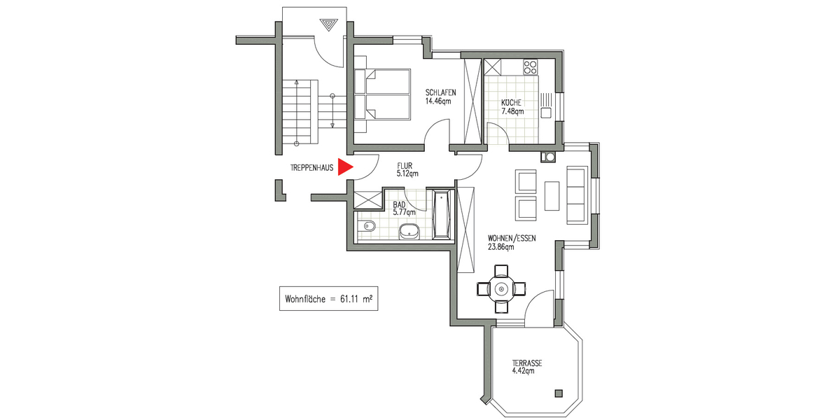 AB 01.07.2026 + MARKKLEEBERG + 2 RAUM WOHNUNG + TERRASSE - Erdgeschoßwohnung Markkleeberg Großstädteln | Angebot:26441971