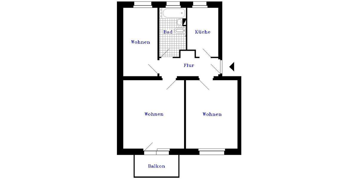 Etagenwohnung Calbe - 2 Zimmer, 25 m&sup2;, 155&euro; | Angebot:25351925