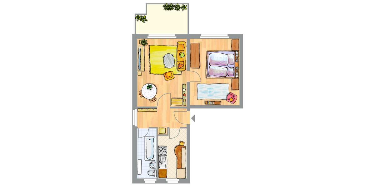 Etagenwohnung Wittenberg Lutherstadt - 2 Zimmer, 49 m&sup2;, 280&euro; | Angebot:26382348
