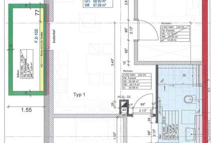 Wohnung zum Mieten in Rostock 860,68 € 67.8 m² 3 zimmer