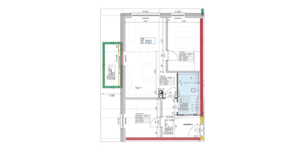 Wohnung zum Mieten in Rostock 860,68 € 67.8 m² 3 zimmer