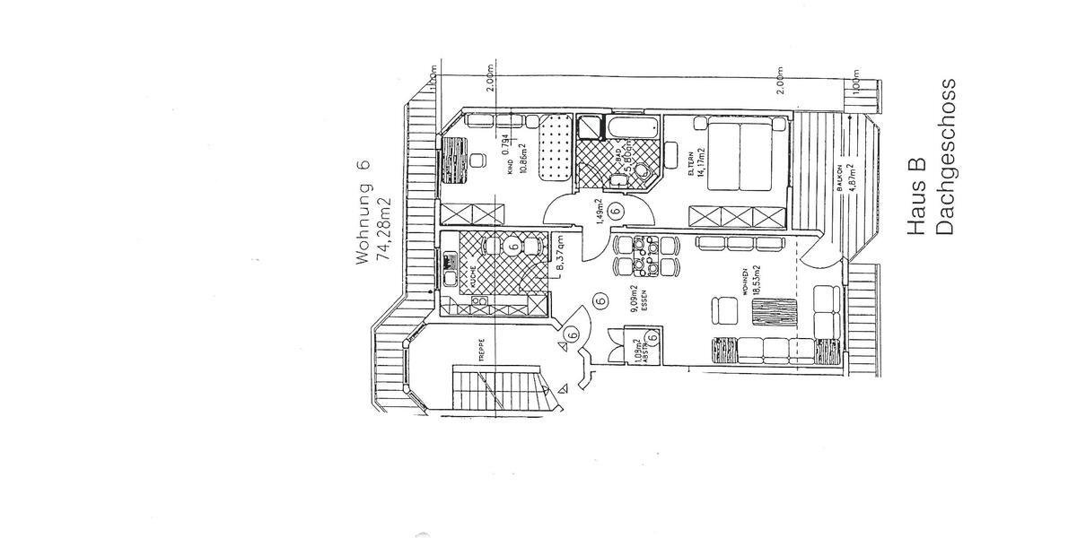 DG-Wohnung 74,3 qm Mieteinnahmen p.A. 5520 Euro Rendite 6,13% 3 zimmer