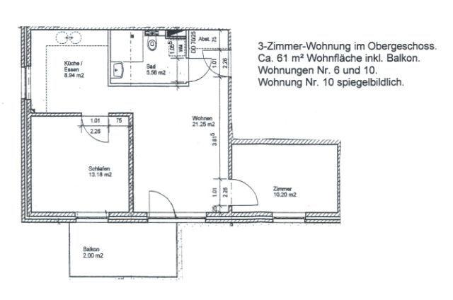 Etagenwohnung Schönberg (Holstein) - 3 Zimmer, 61 m&sup2;, 463&euro; | Angebot:25959731