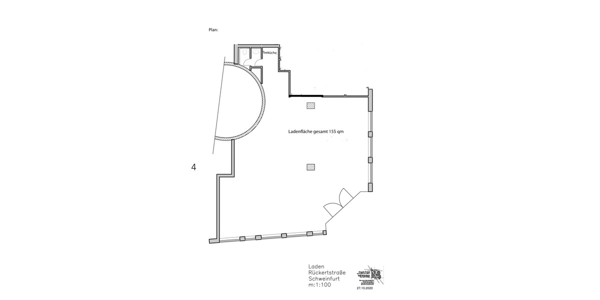 Gewerbeobjekt Schweinfurt Altstadt - 1 Zimmer, 155 m&sup2;, 2.200&euro; | Angebot:25998654