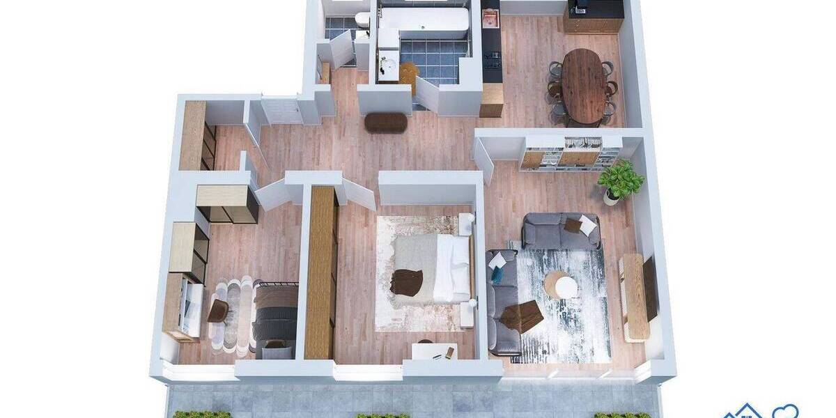 DG mit Balkon: helle großzügige 3-Zimmer + Wohnküche + Bad + GästeToilette, keine Schrägen,zentral 3 zimmer