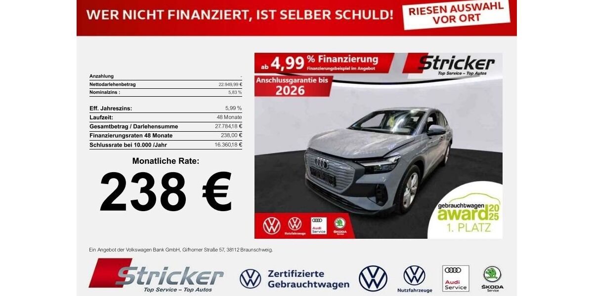Audi Q4 e-tron 29.425 km 22.949 &euro; Detmold 32760