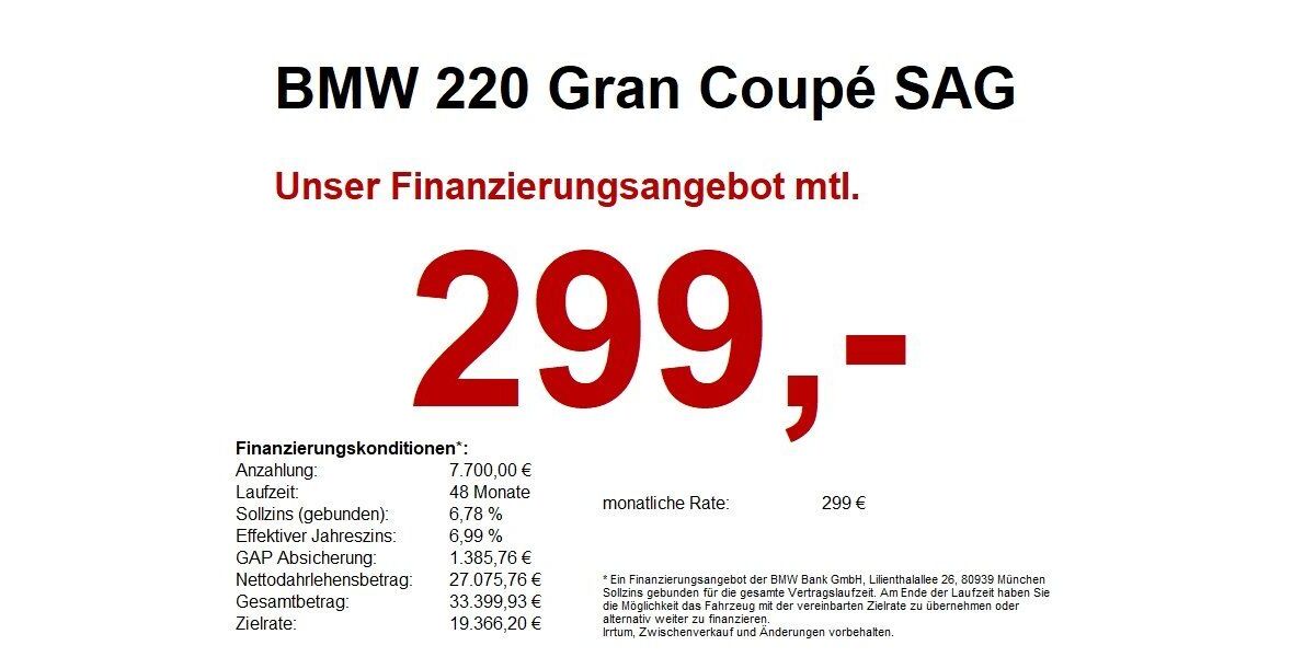 BMW 220 Gran Coupé 26.370 km 32.640 &euro; Buchen- Hettingen 74722