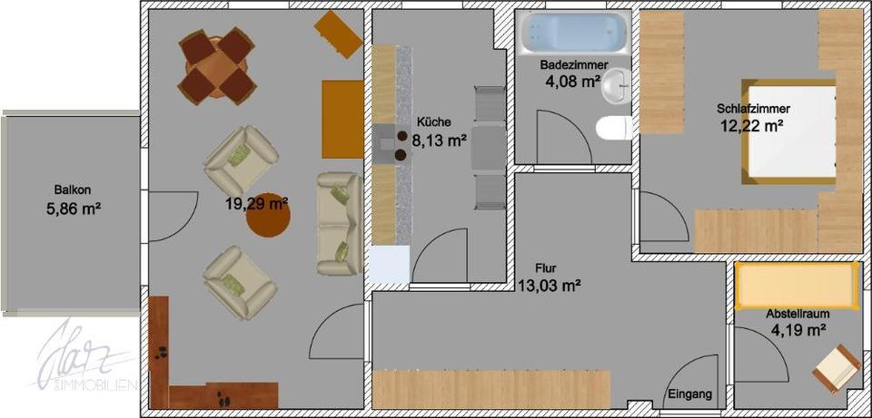 Etagenwohnung Riesa Neuweida - 2.5 Zimmer, 60 m&sup2;, 395&euro; | Angebot:26400674