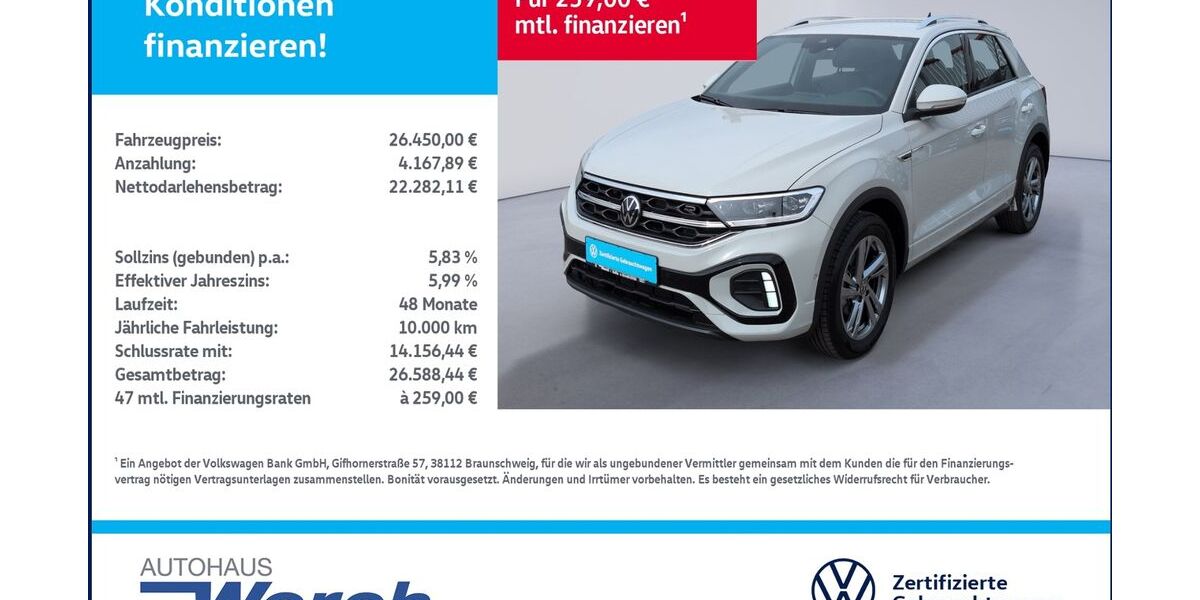 VW T-Roc 6.573 km 26.449 &euro; Südharz 06536