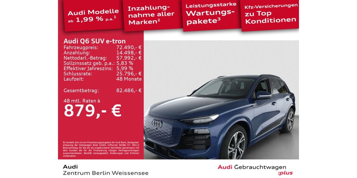 Audi Q6 e-tron 7.701 km 70.489 &euro; Berlin 13088