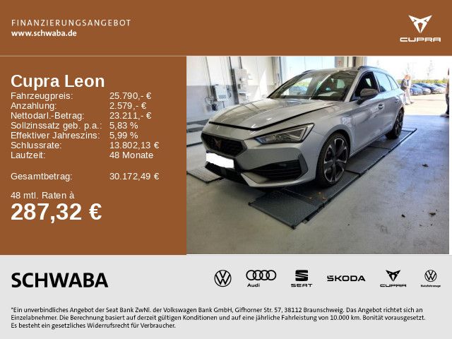Cupra Leon 39.100 km 25.790 € Gersthofen 86368