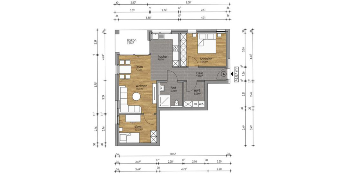 Etagenwohnung Issum - 3 Zimmer, 77 m&sup2;, 960&euro; | Angebot:25430789