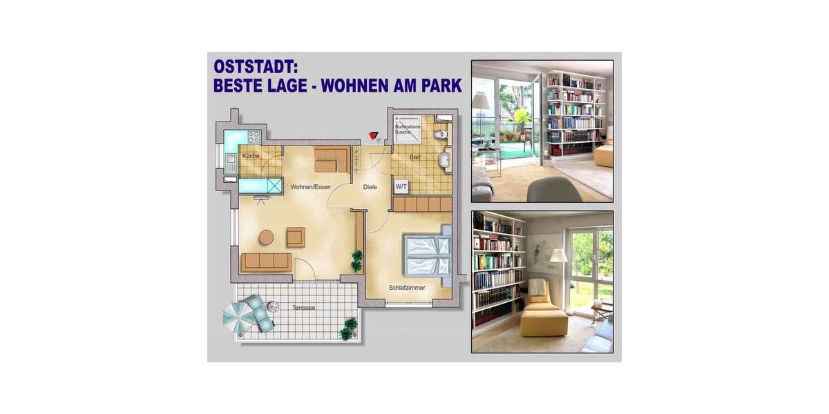 Etagenwohnung Mannheim Fahrlach - 2 Zimmer, 62 m&sup2;, 365.000&euro; | Angebot:26690210