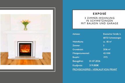 Wohnung Schwetzingen - 3 Zimmer, 85 m&sup2;, 319.000&euro; | Angebot:26762741