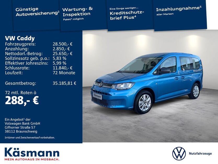 VW Caddy 17.423 km 28.500 € Mosbach 74821