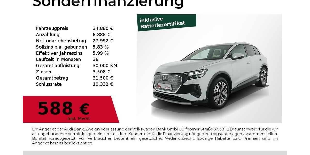 Audi Q4 e-tron 73.149 km 34.880 &euro; Nürnberg 90441