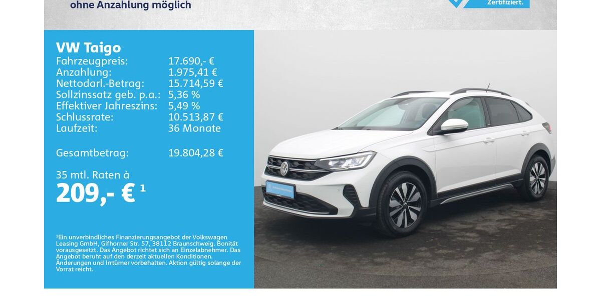 VW Taigo 42.000 km 17.190 &euro; Würzburg 97076