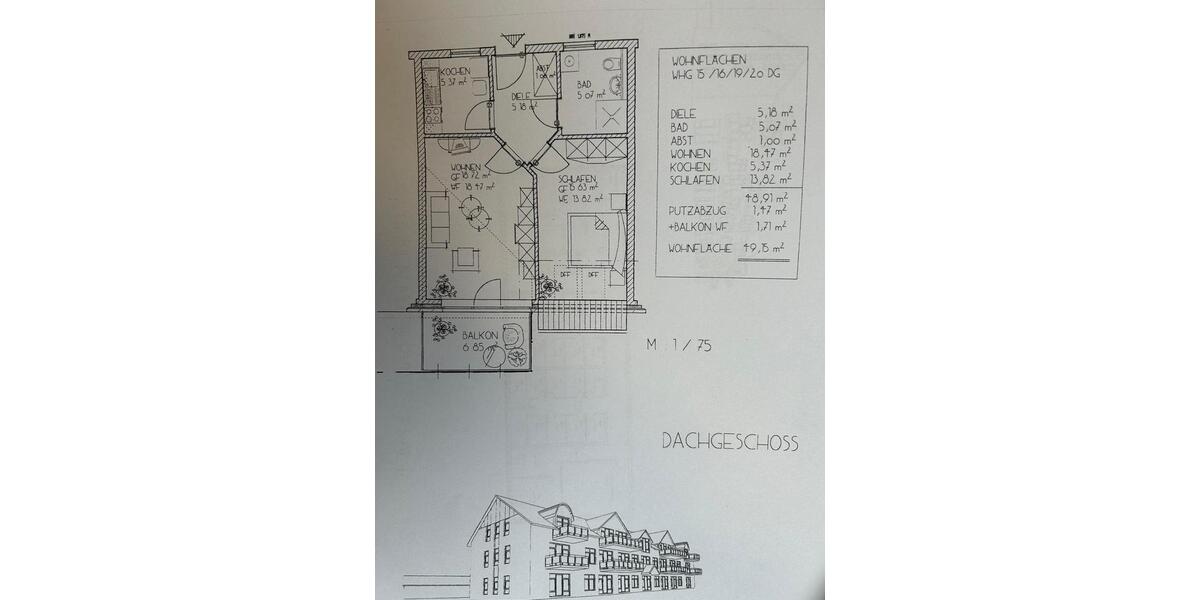 Dachgeschoßwohnung Stuhr - 2 Zimmer, 50 m&sup2;, 690&euro; | Angebot:24950768