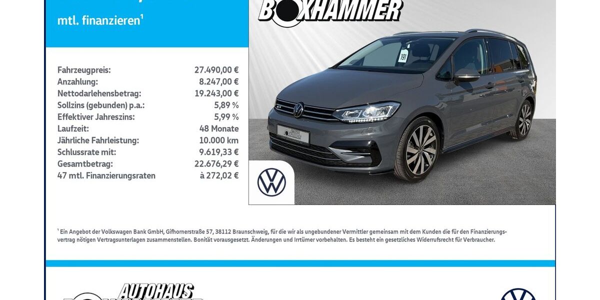VW Touran 57.522 km 27.490 &euro; Bad Aibling 83043