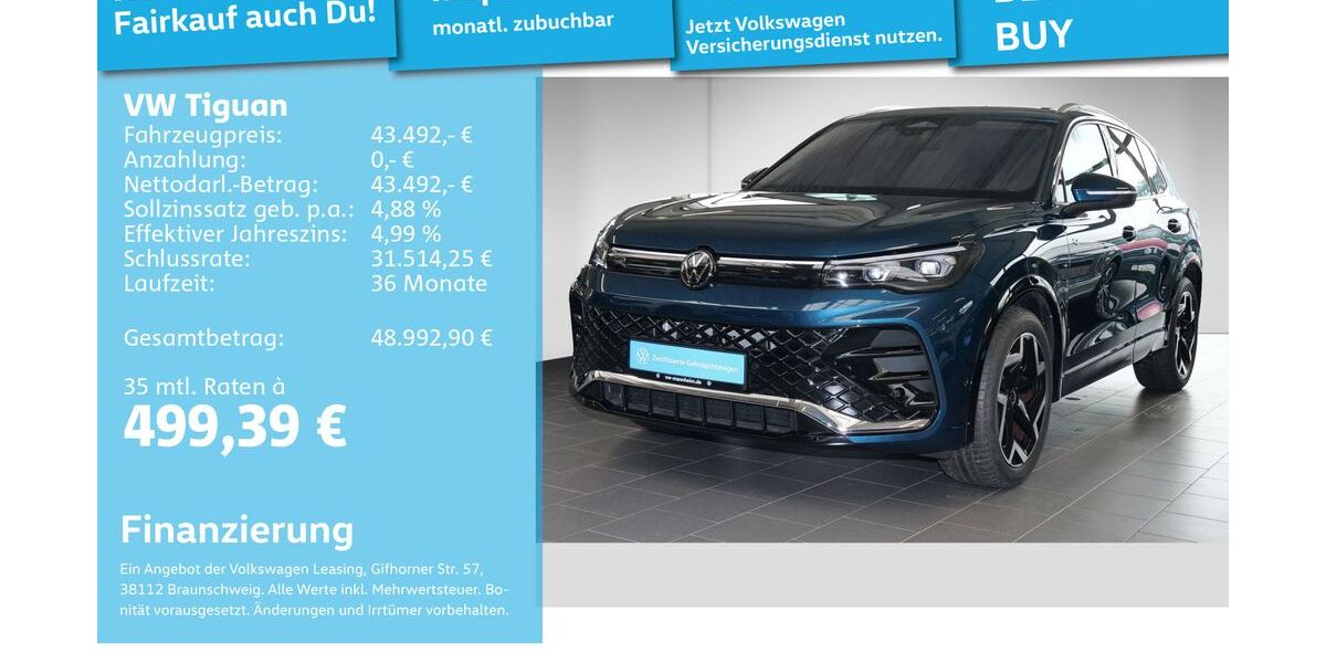 VW Tiguan 1.788 km 42.999 &euro; Mannheim 68309