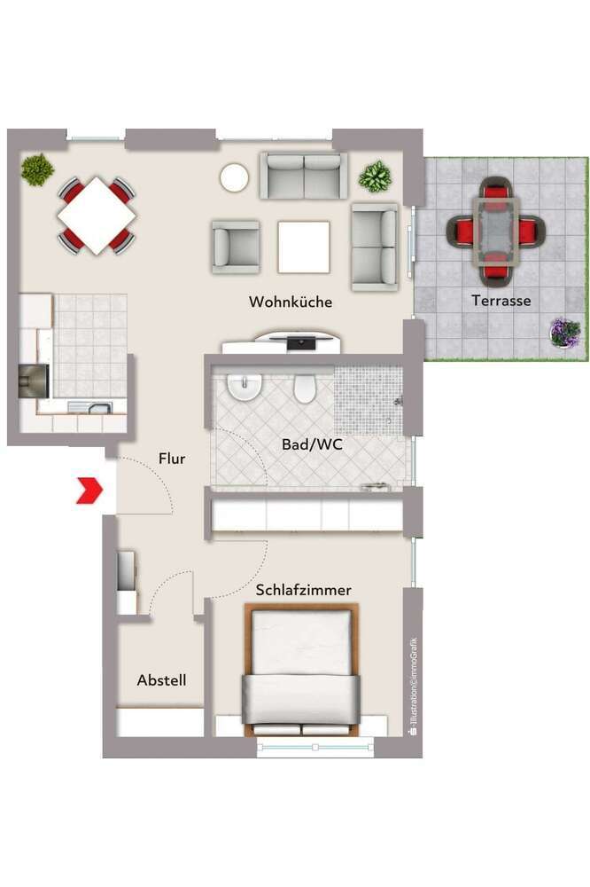 Wohnung zum Kaufen in Walzbachtal 299.000 € 62.83 m²