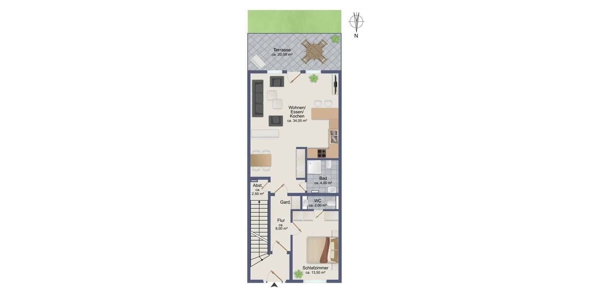 Etagenwohnung Sagard / Neddesitz Neddesitz - 2 Zimmer, 75 m&sup2;, 198.000&euro; | Angebot:26218697