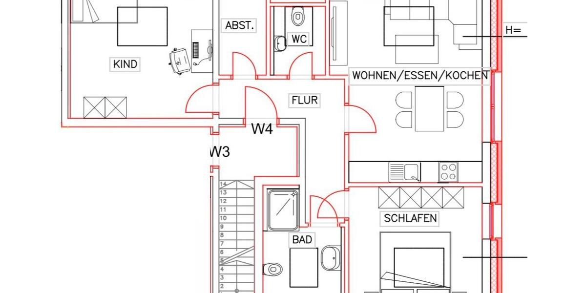 Dachgeschoßwohnung Stade Altländer Viertel - 3 Zimmer, 70 m&sup2;, 995&euro; | Angebot:26647155