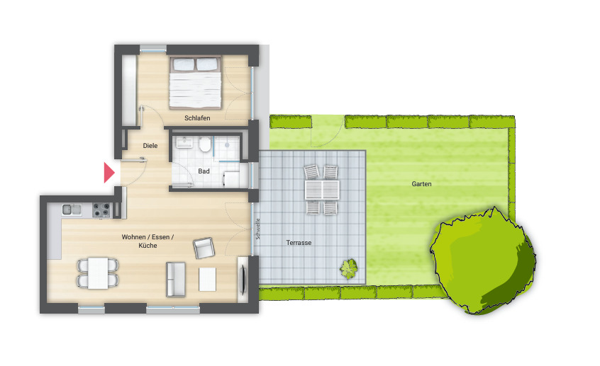 ERSTBEZUG Parkterrassen - Exklusive 2-Zi-Whg.mit Garten-EBK-TG- und Außenstellplatz 2 zimmer
