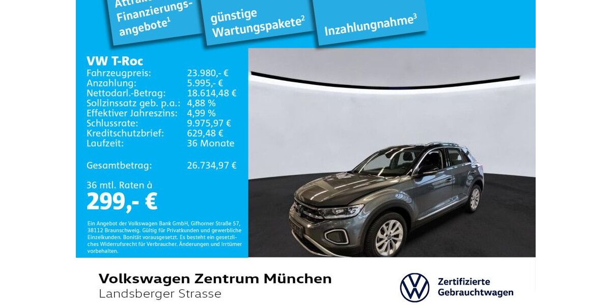 VW T-Roc 62.674 km 22.981 &euro; München 80687