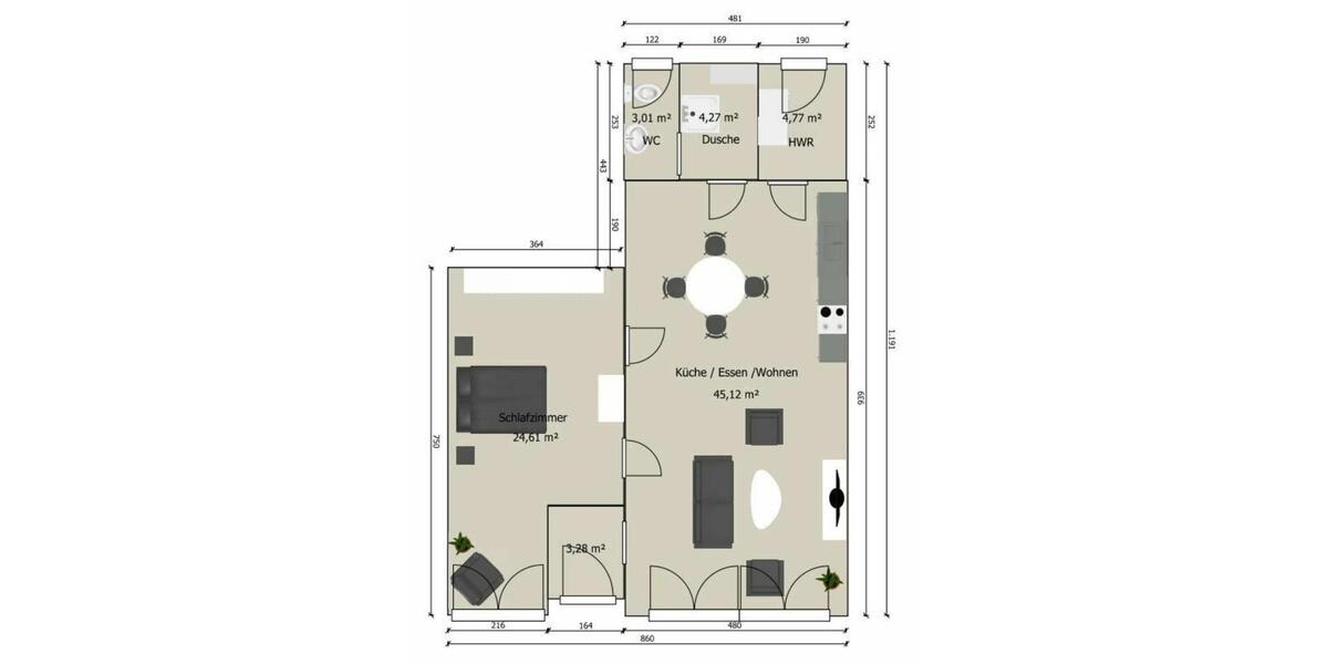Erdgeschoßwohnung Trier Feyen-Weismark - 2 Zimmer, 86 m&sup2;, 750&euro; | Angebot:26409292