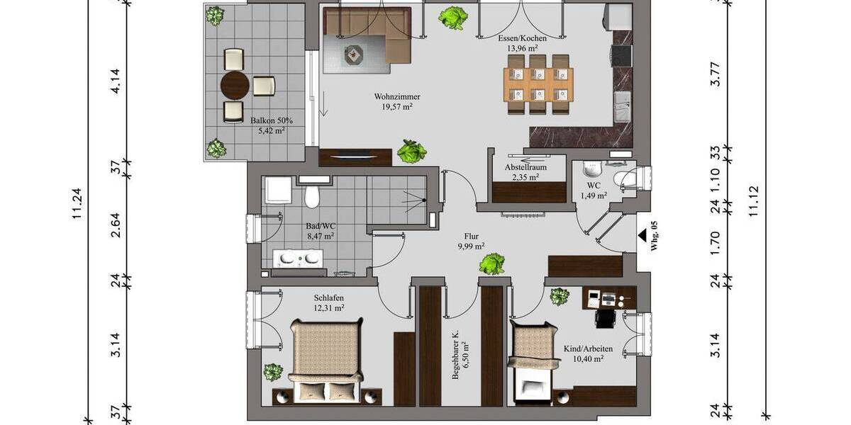 Etagenwohnung Pocking - 4 Zimmer, 153 m&sup2;, 688.576&euro; | Angebot:25744716