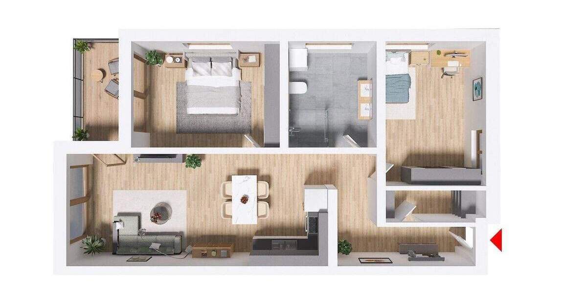 Etagenwohnung Hengersberg - 3 Zimmer, 80 m&sup2;, 329.000&euro; | Angebot:25752209