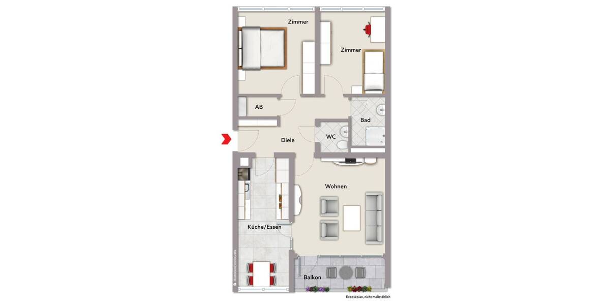 Etagenwohnung Ettlingen - 3 Zimmer, 81 m&sup2;, 219.000&euro; | Angebot:25968651