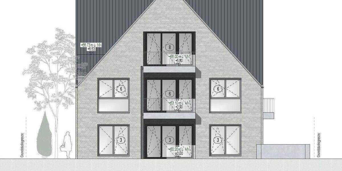 Terrassenwohnung Borken - 3 Zimmer, 84 m&sup2;, 351.200&euro; | Angebot:24221378