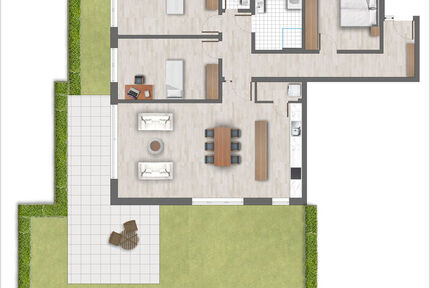 Erdgeschoss Wohnung mit 4 Zimmern und Terrasse