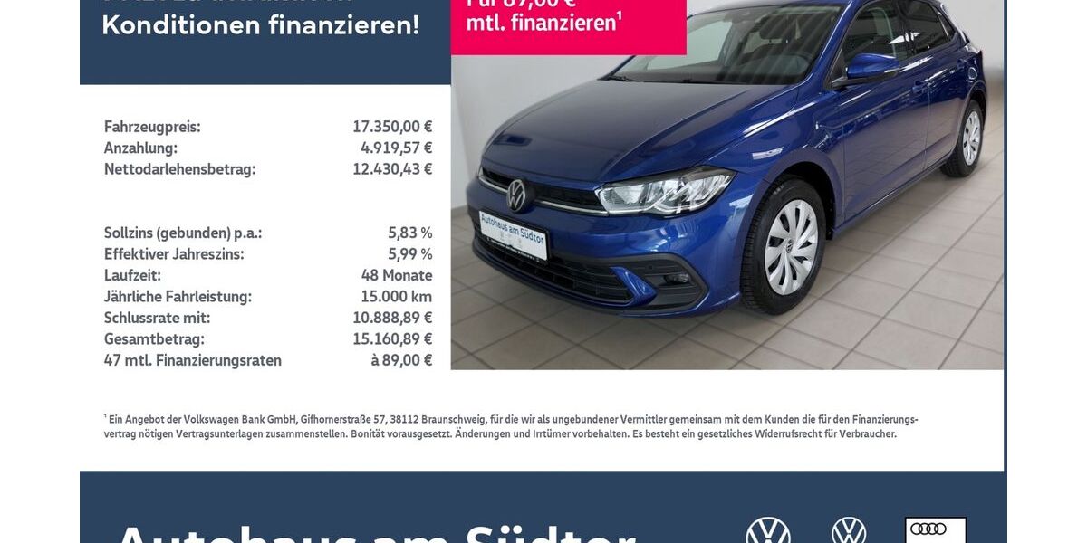 VW Polo 15.500 km 17.350 &euro; Rietberg 33397