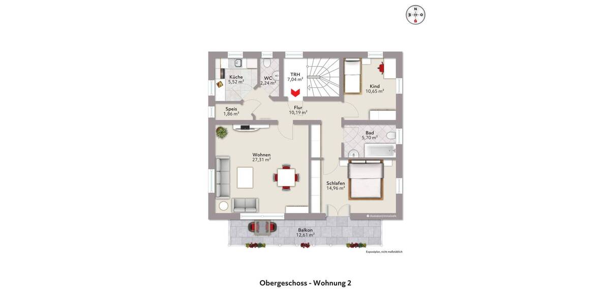 Etagenwohnung Dießen St. Georgen - 3 Zimmer, 85 m&sup2;, 569.000&euro; | Angebot:25672974