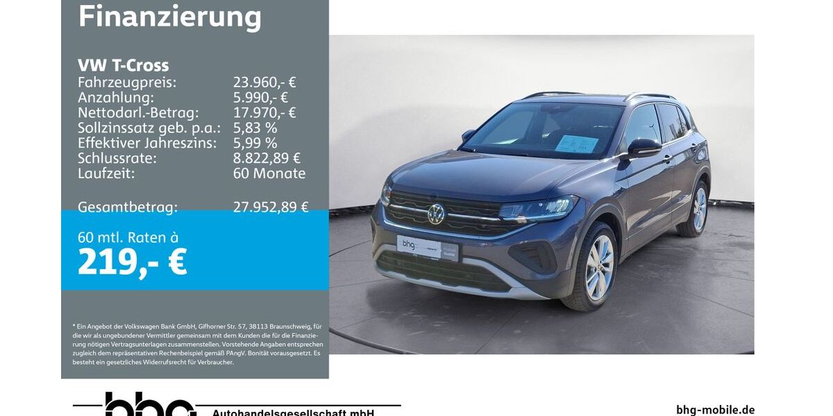VW T-Cross 14.324 km 23.960 &euro; Mössingen 72116