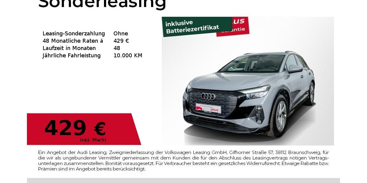 Audi Q4 e-tron 4.661 km 42.940 &euro; Magdeburg 39126