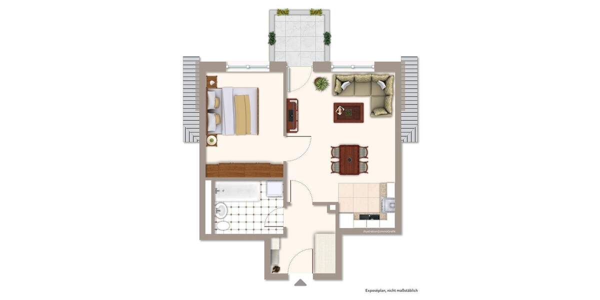 Etagenwohnung Norderstedt Friedrichsgabe - 2 Zimmer, 45 m&sup2;, 225.000&euro; | Angebot:25267285