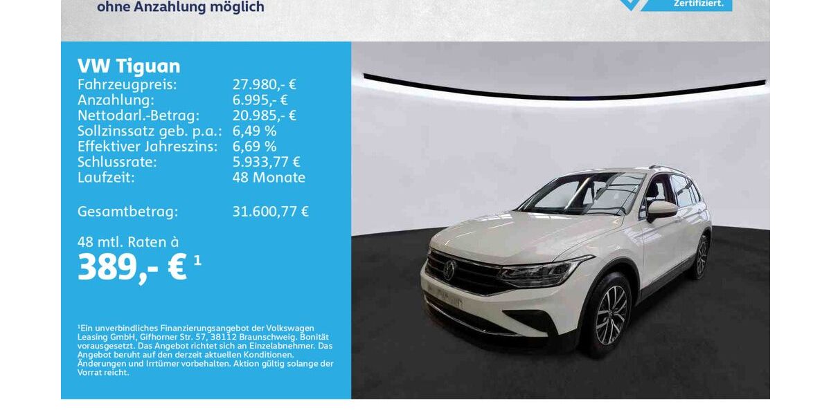 VW Tiguan 82.000 km 27.980 &euro; Kitzingen 97318