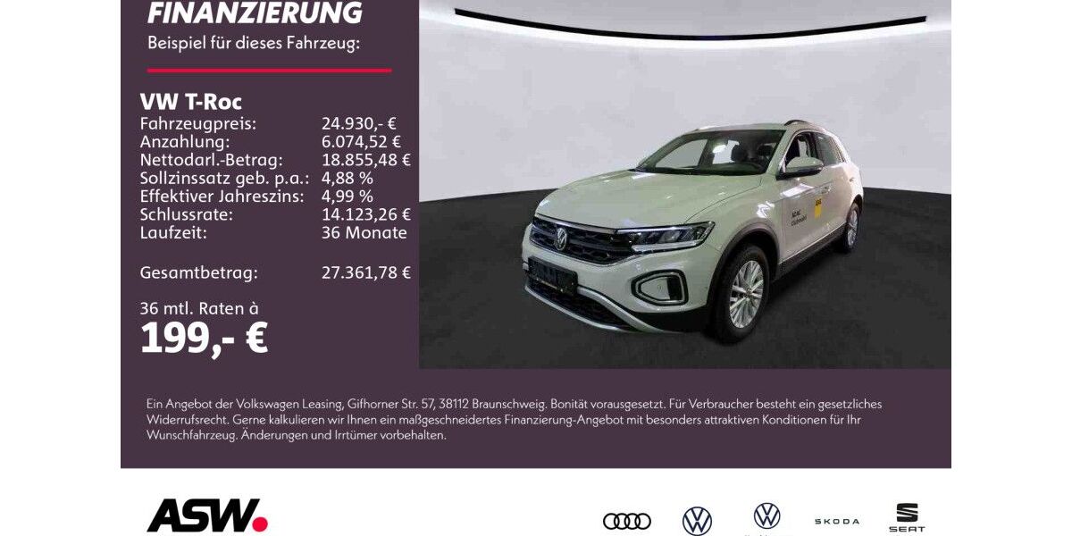 VW T-Roc 27.990 km 24.930 &euro; Weinsberg 74189