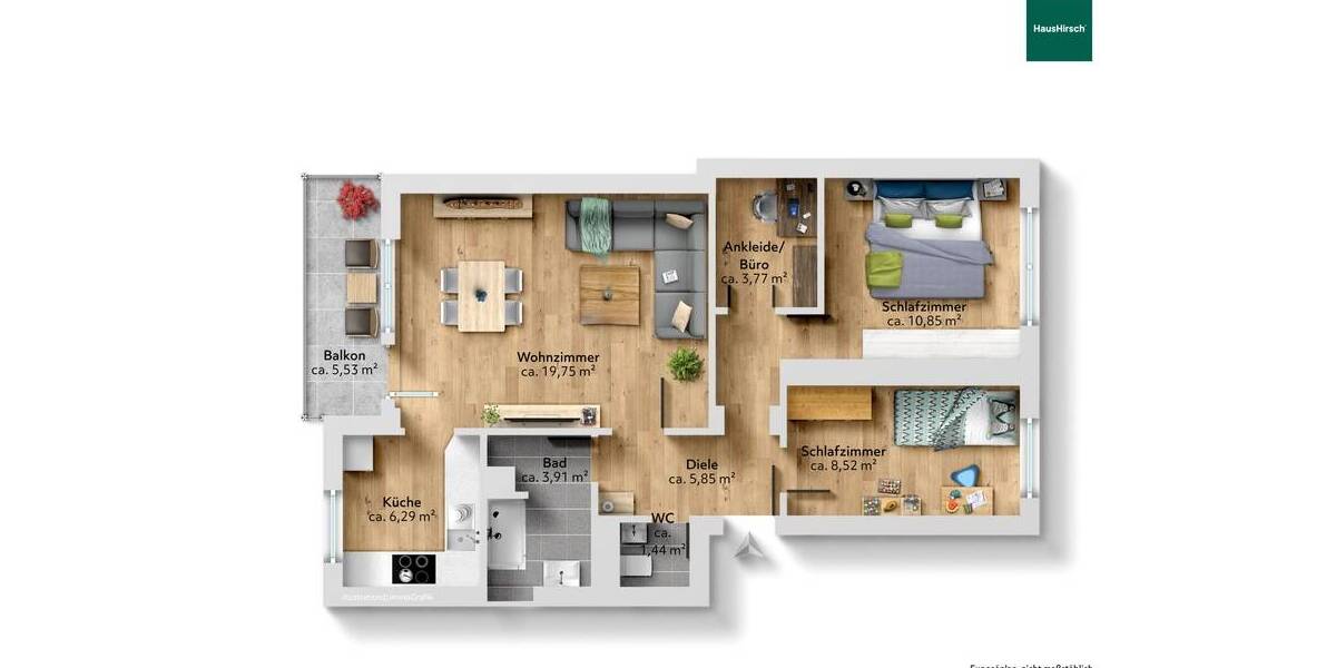 Etagenwohnung Metzingen - 3 Zimmer, 67 m&sup2;, 199.000&euro; | Angebot:26329613