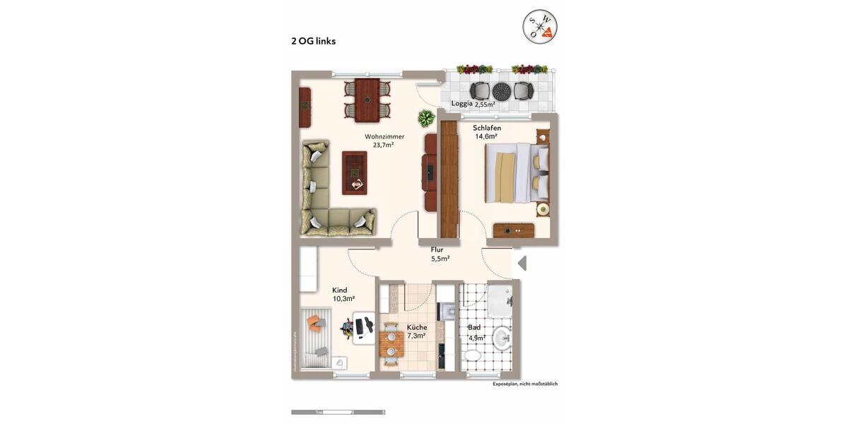 Etagenwohnung Töging am Inn - 3 Zimmer, 68 m&sup2;, 730&euro; | Angebot:25376380