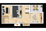 Lichterfüllte 2-Zimmer EG-Wohnung mit modernem Tageslichtbad, Marken-EBK und großer Westterrasse