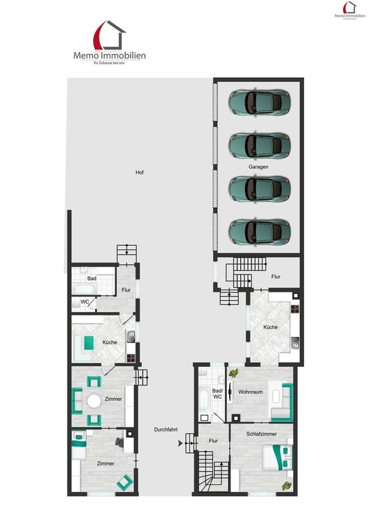 °°° Mehrfamilienhaus MIT 4 WohnungEN, 3 GARAGEN, GARTEN UND AUSBAUPOTENZIAL °°°